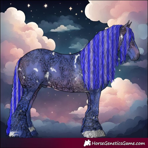 Horse Color:Painted Watercolor White Spotted Silver Bay Ice 