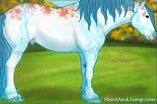 Horse Color:Thunderstruck Watercolor White Spotted Bay Onyx 