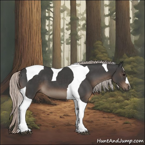Horse Color:Silver Black Tobiano 