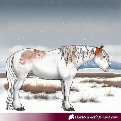 Horse Color:White Spotted Silver Bay Splash Tobiano