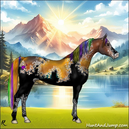 Horse Color:Painted White Spotted Bay 