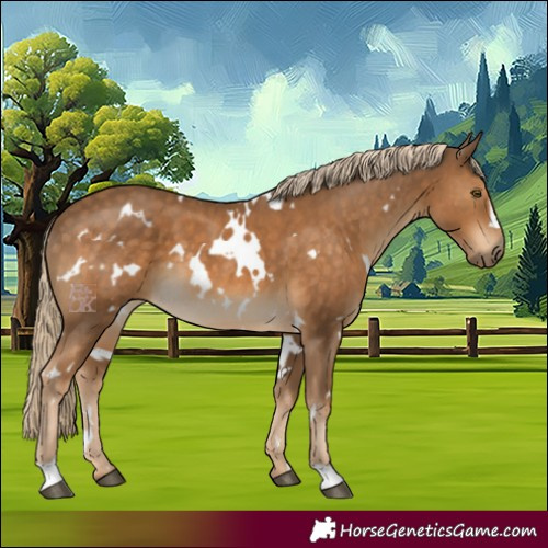 Horse Color:White Spotted Chocolate Palomino