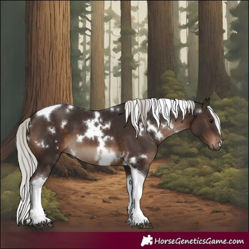 Horse Color:White Spotted Silver Brown Tobiano