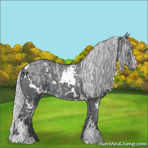 Horse Color:White Spotted Silver Black Chinchilla Ice Sabino