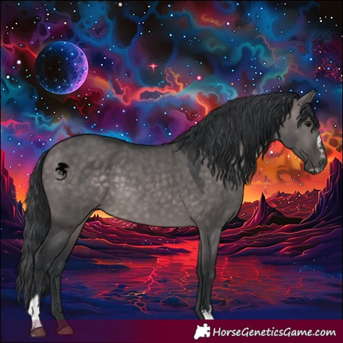 Horse Color:Platinum Brown Dun Sabino