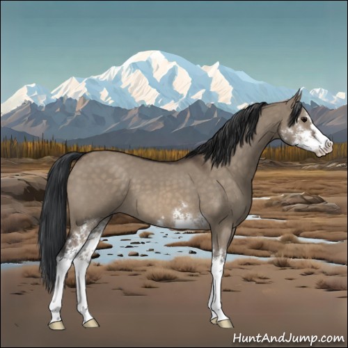 Horse Color:Brown Dun Sabino