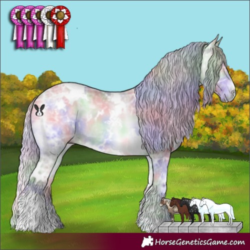 Horse Color:Nacre White Spotted Chocolate Silver Bay Chinchilla Ice Onyx