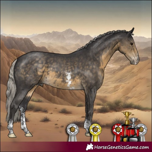 Horse Color:Silver Smoky Black Sabino 