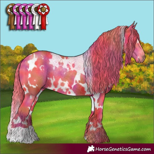 Horse Color:Nacre Watercolor White Spotted Liver Chestnut