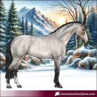 Horse Color:Brown Roan Dun Sabino