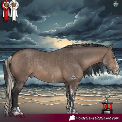 Horse Color:Silver Smoky Grullo Mushroom  and White Spotted Brown Dun Mushroom 