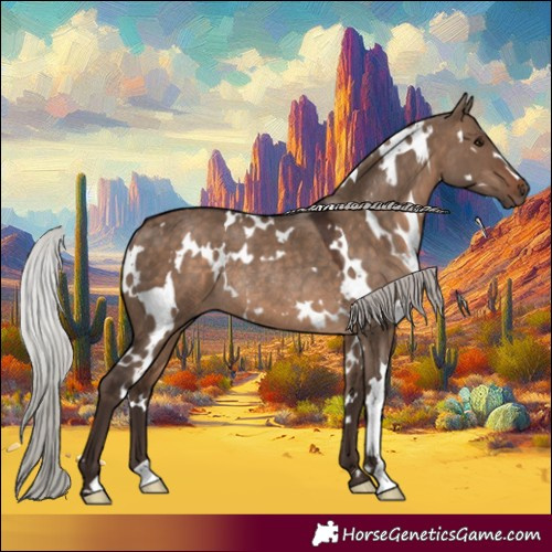 Horse Color:White Spotted Silver Brown Dun Rabicano 