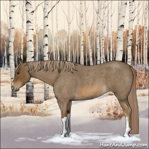 Horse Color:Chocolate Palomino Roan 