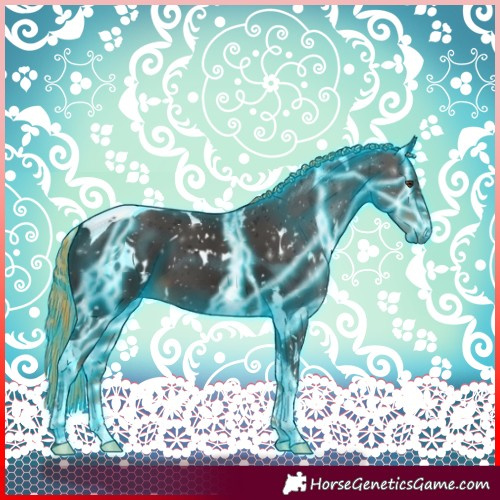 Horse Color:Painted Thunderstruck White Spotted Liver Chestnut Tobiano 