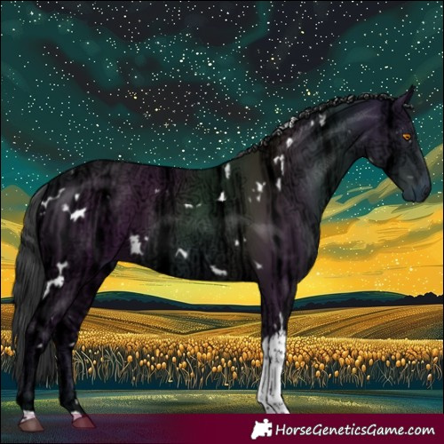Horse Color:White Spotted Black Ice Tobiano 