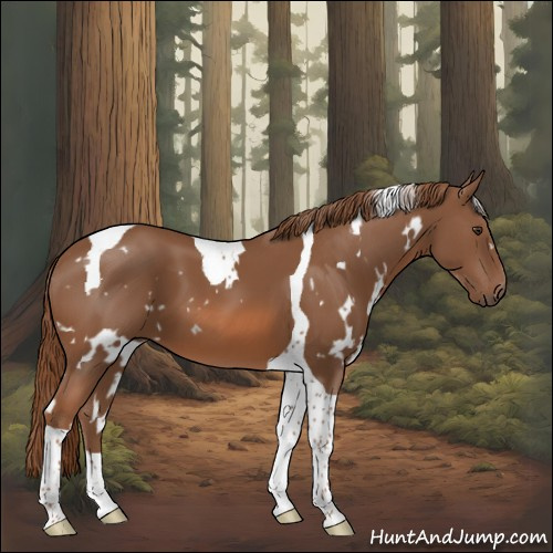 Horse Color:White Spotted Chestnut Tobiano 