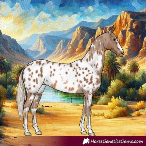 Horse Color:White Spotted Chocolate Palomino Near Leopard 
