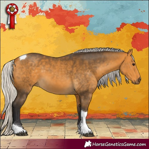 Horse Color:Silver Buckskin Tobiano 