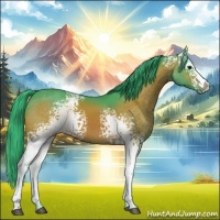 Horse Color:Watercolor White Spotted Bay 