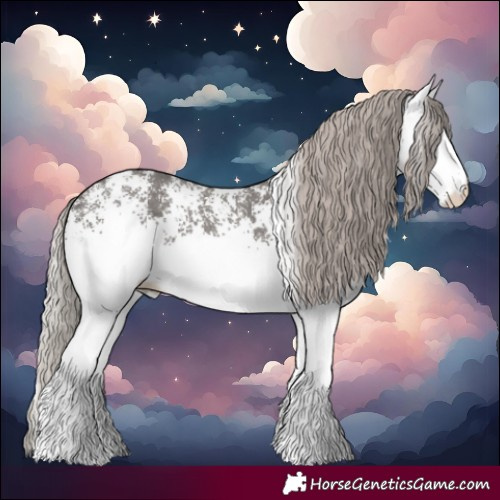 Horse Color:White Spotted Silver Black Rabicano 