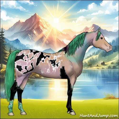 Horse Color:Watercolor Bay Tobiano Appaloosa