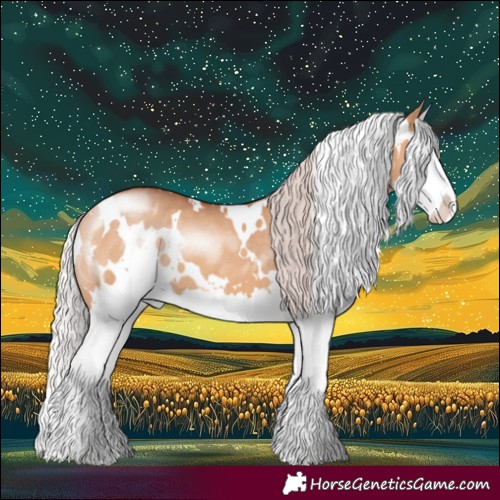 Horse Color:White Spotted Chocolate Silver Bay Dun Splash