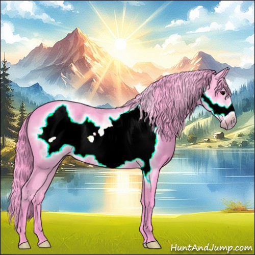 Horse Color:Watercolor Black Frame