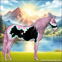 Horse Color:Watercolor Black Frame 