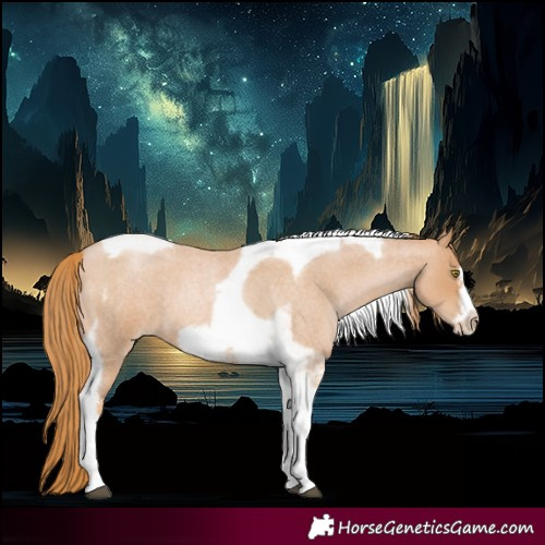 Horse Color:Red Roan Pearl Tobiano Frame 