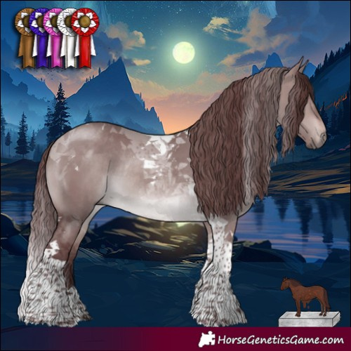 Horse Color:Platinum Chocolate Brown Dun Tobiano Rabicano