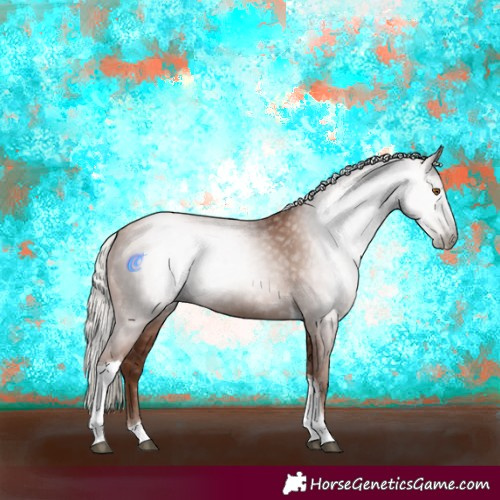 Horse Color:Gray Silver Black Pearl Tobiano 