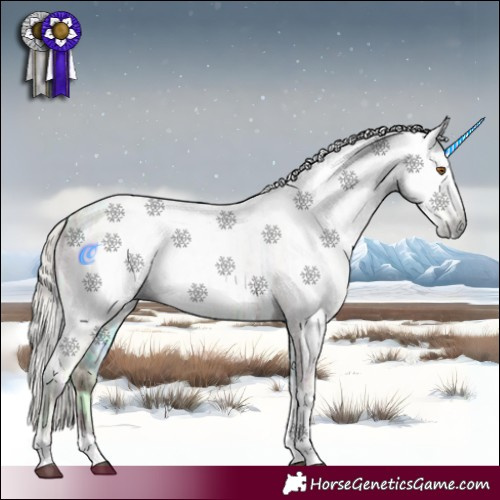 Horse Color:Gray Silver Black Ice Pearl Tobiano 