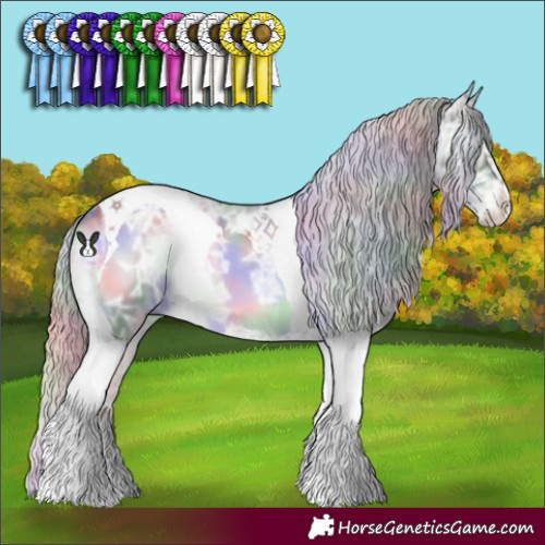Horse Color:Nacre Silver Smoky Blue Onyx Chinchilla Ice Tobiano 