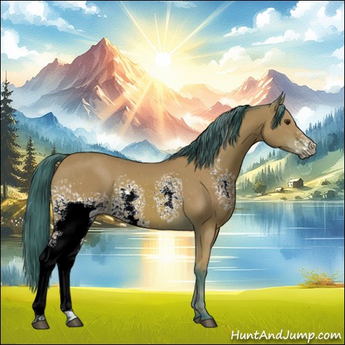 Horse Color:Watercolor White Spotted Bay