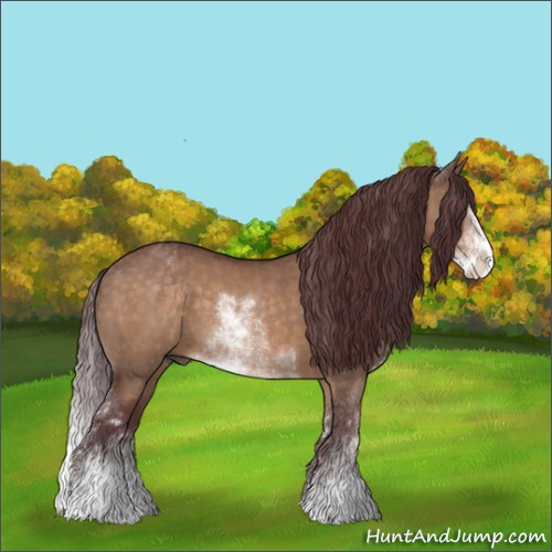 Horse Color:Chocolate Brown Dun Sabino 