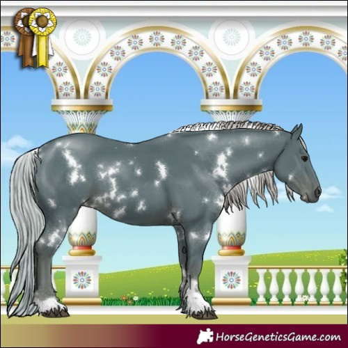 Horse Color:Watercolor White Spotted Silver Black 