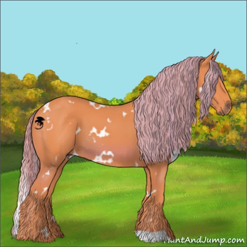 Horse Color:Watercolor White Spotted Liver Chestnut 