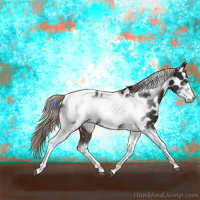 Horse Color:Liver Chestnut Tobiano Frame Appaloosa 