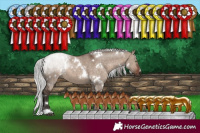 Horse Color:White Spotted Silver Bay Dun Mushroom 