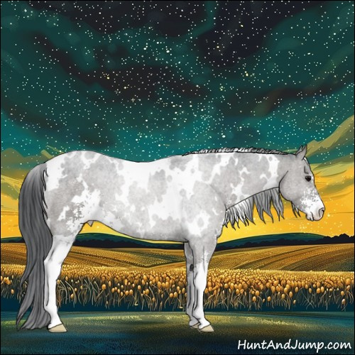 Horse Color:White Spotted Grullo Sabino 
