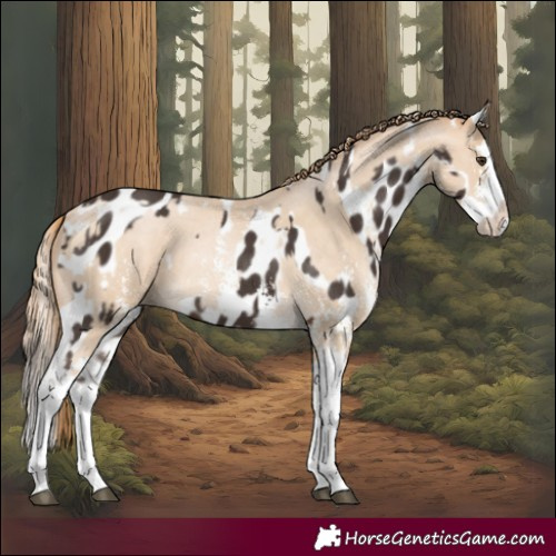 Horse Color:Liver Chestnut Sabino Splash Near Leopard  and Buckskin Pearl Sabino Splash 