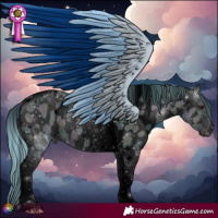 Horse Color:Void Watercolor Midnight Blue Onyx Chinchilla Ice Tobiano Near Leopard 
