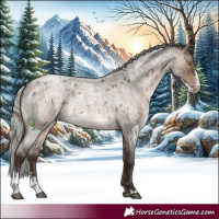 Horse Color:Silver Brown Roan Dun Sabino Brindle