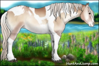 Horse Color:Silver Blue Onyx Pearl Tobiano Varnish 