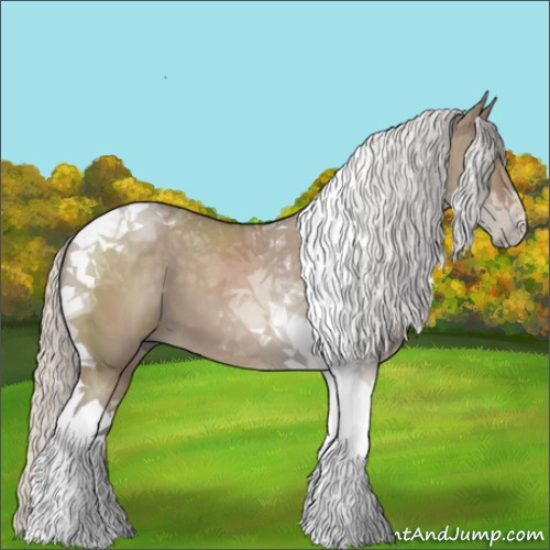 Horse Color:Silver Grullo Tobiano 