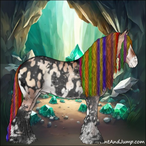 Horse Color:Void Painted Bay Ice Pearl Onyx Tobiano Appaloosa 