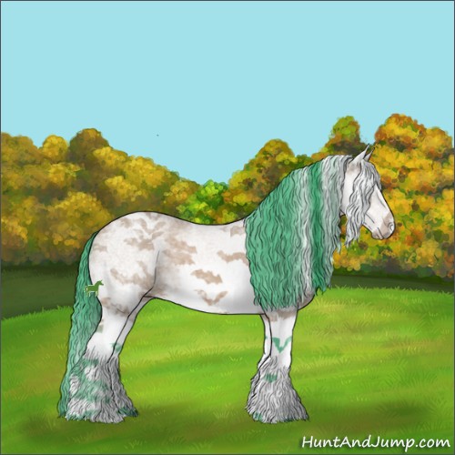 Horse Color:Watercolor White Spotted Bay Ice Sabino Splash 