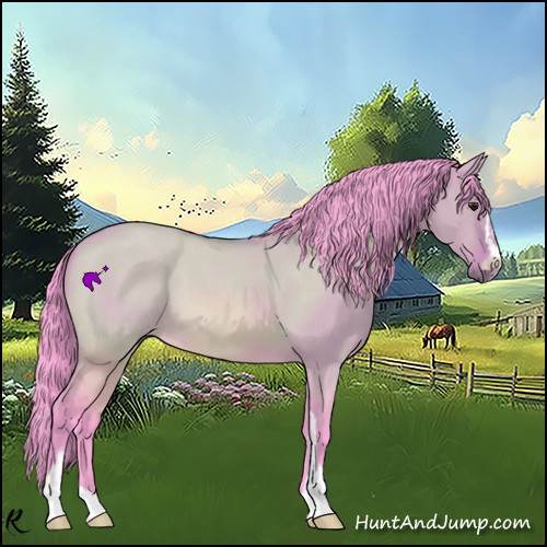 Horse Color:Watercolor Bay Roan Dun Sabino