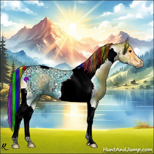 Horse Color:Painted Buckskin Sabino Tobiano Frame