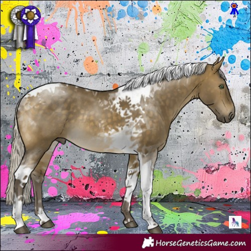 Horse Color:Silver Buckskin Dun Tobiano Rabicano 